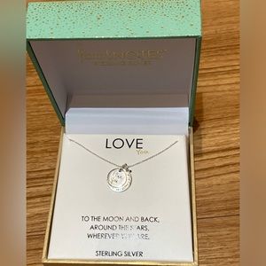 Necklace- “I love you to the moon and back”, sterling silver, new in box
